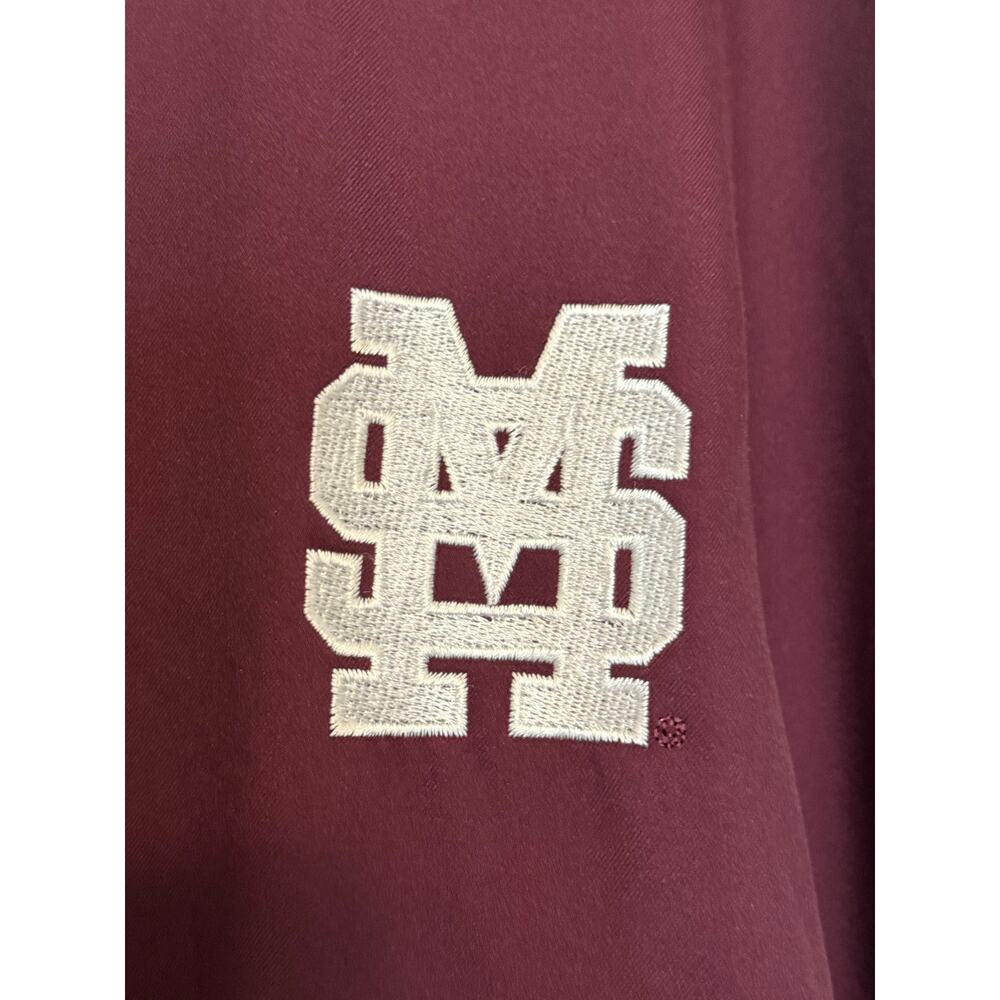 Adidas Baseball Mississippi State Bulldogs 2XL Quarter Zip Dugout Jacket Maroon - Picture 3 of 9